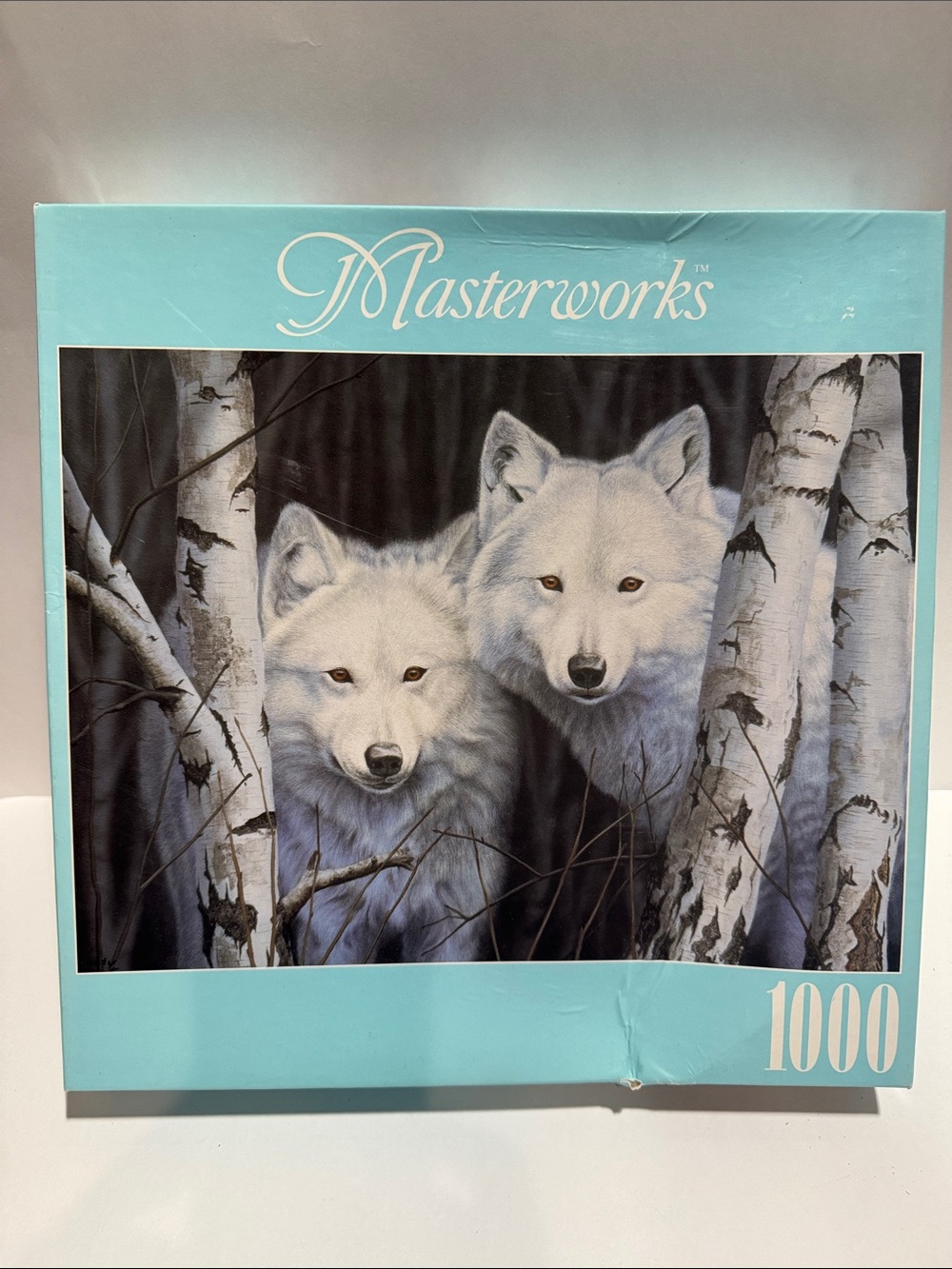 NEW Masterworks 1000-Piece Puzzle — White Wolves in Birch Forest White Magic